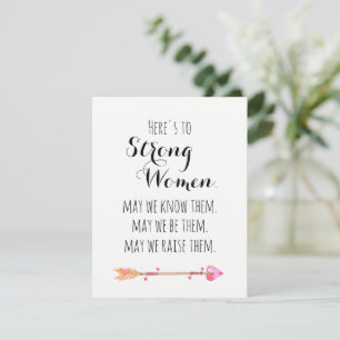 Here's to Strong Woman Quote Tribal Arrow