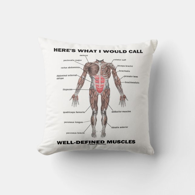 Here's What I Would Call Well-Defined Muscles Throw Pillow (Front)