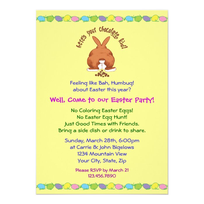 Heres Your Chocolate Easter Invitations