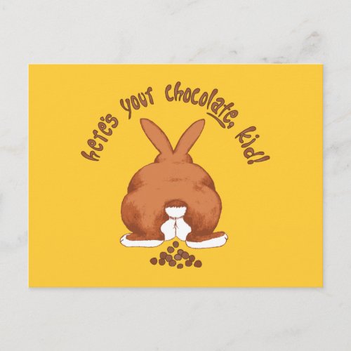 Heres Your Chocolate Pooping Bunny  Sandy Long Postcard