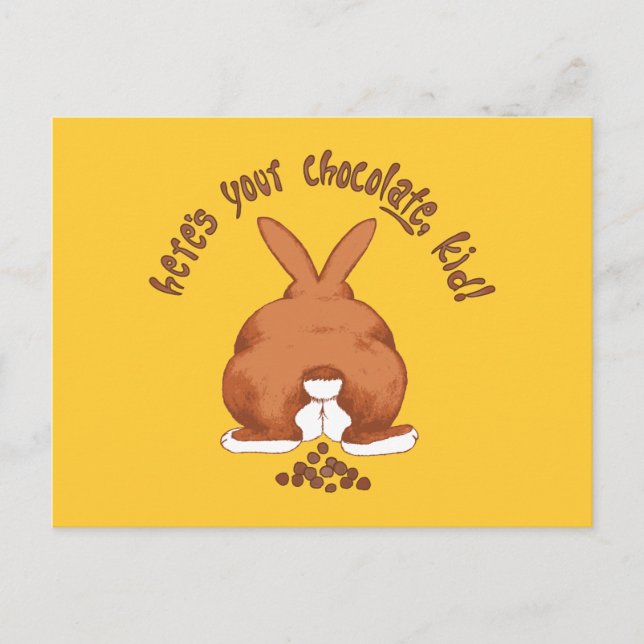 Heres Your Chocolate Pooping Bunny © Sandy Long Postcard (Front)