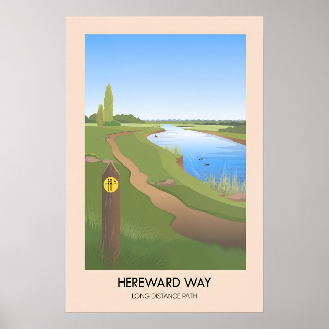 Hereward Way Hiking Trail Travel Poster (Front)