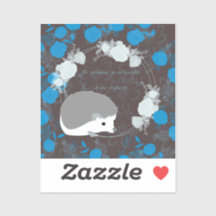 hérisson, vee fleur, bleu, mandala, zen, chakra