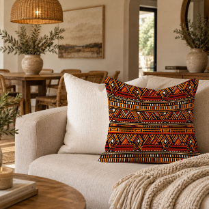 Heritage African Textile Accent Throw Pillow Art