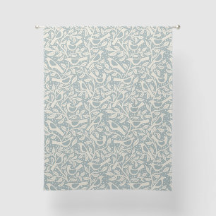 Heritage Birds Branches Duck Egg Blue Sheer Curtains