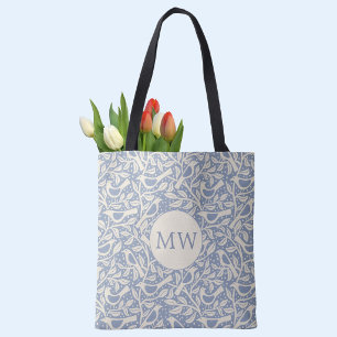 Heritage Birds Monogram Initial Tote Bag