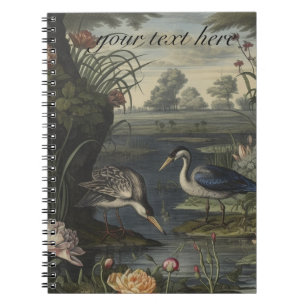 Heritage Blue Crane Botanical Watercolor Notebook