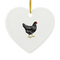 Heritage Breed Laying Hen - Barred Plymouth Rock Ceramic Ornament