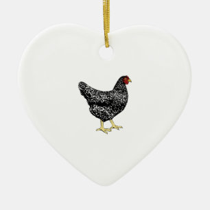 Heritage Breed Laying Hen - Barred Plymouth Rock Ceramic Ornament