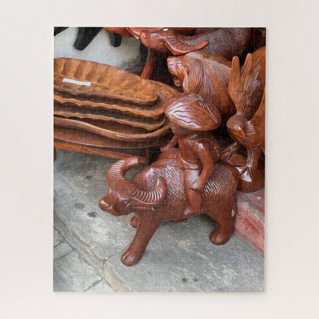 Heritage Bull Wood Statue Jigsaw Puzzle (Vertical)