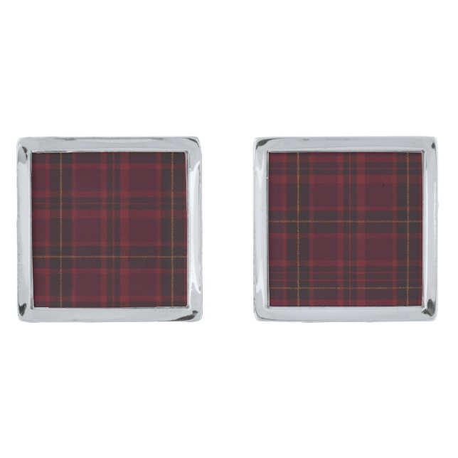 Heritage Burgundy Plaid Cufflinks (Front)