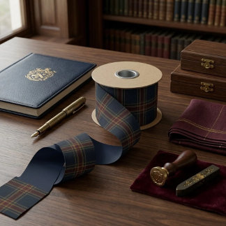 Heritage Burgundy Tartan Plaid | Luxury Old Money Satin Ribbon