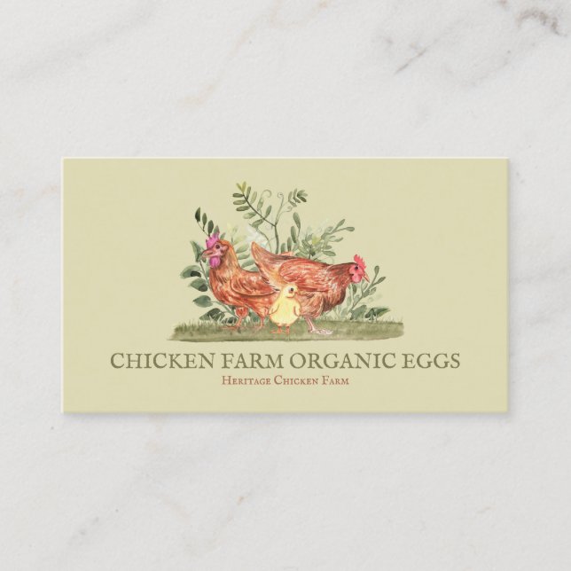 Heritage Chicken Farm Business Card (Front)