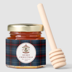Heritage Christmas Carousel Tartan Honey Jar Favors