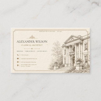 Heritage Classical Architect Business Card