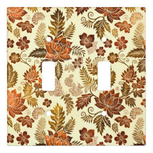 Heritage Copper Warm Gold Floral Design Light Switch Cover