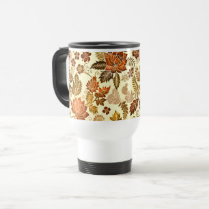 Heritage Copper Warm Gold Floral Design Travel Mug