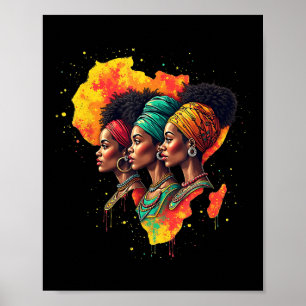 Heritage Design Juneteenth Black Woman Pride Afric Poster