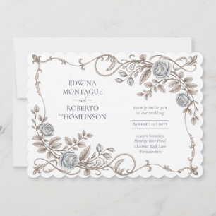 Heritage Elegant Victorian Botanical Wedding Invitation