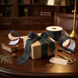 Heritage Evergreen Tartan Plaid Luxury Winter Satin Ribbon