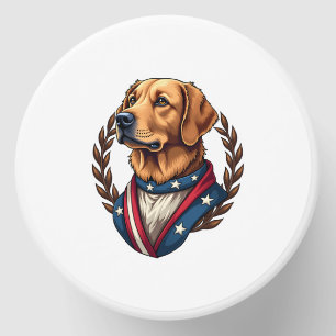 Heritage Golden Retriever Patriotic Vintage Tee 4 Mini Candle Favors