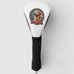 Heritage Golden Retriever Patriotic Vintage Tee Golf Head Cover