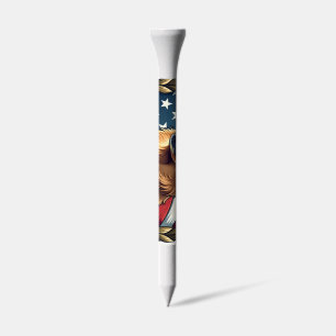 Heritage Golden Retriever Patriotic Vintage Tee Golf Tees