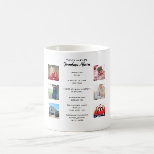 Heritage Grandma PHOTO COLLAGE Life Story Keepsake Coffee Mug