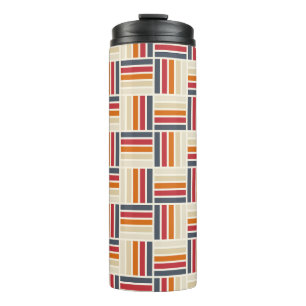Heritage Grid Quilt seamless pattern Thermal Tumbler