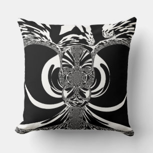 Heritage in Contrast: African Ethnic Black & White Throw Pillow