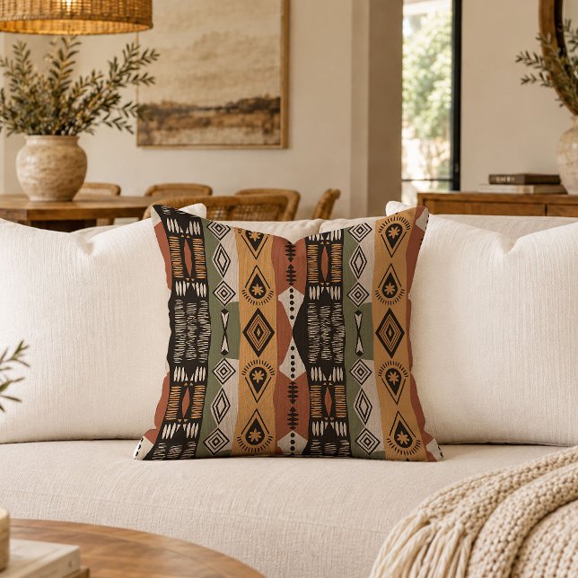 Heritage Inspired African Pattern Throw Pillow Art (Heritage Inspired African Pattern Throw Pillow Art)