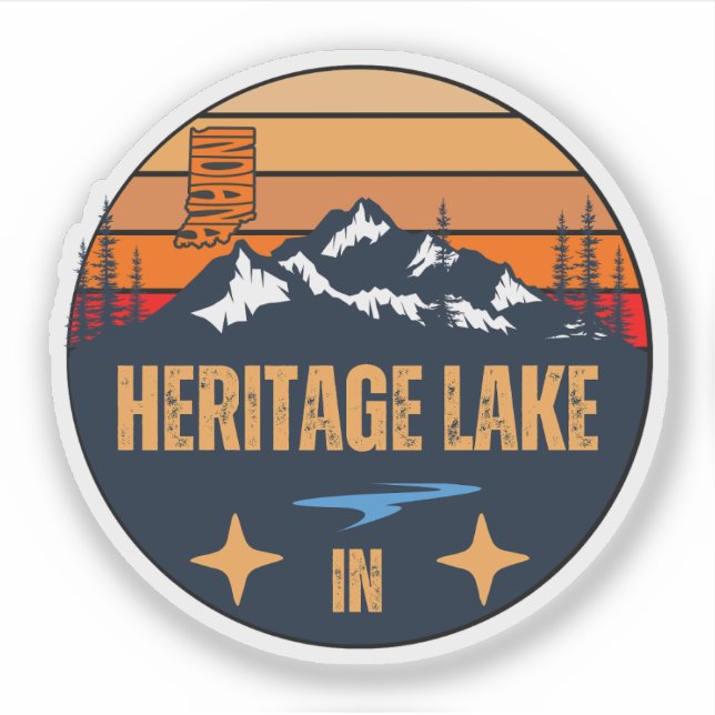 Heritage Lake, Indiana Sticker (Front)