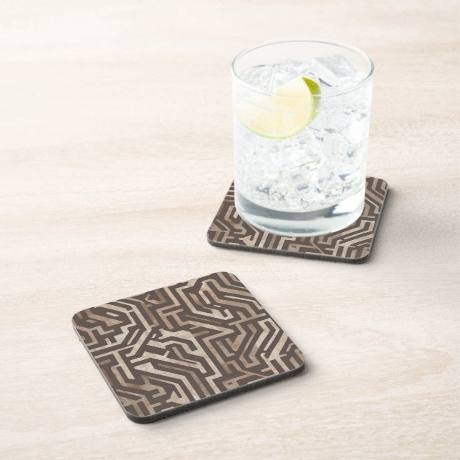 Heritage Luxe (Neutral) Maze Beverage Coaster (Right Side)
