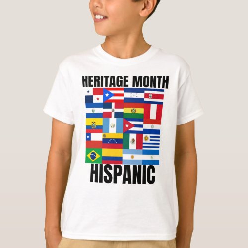 Heritage Month Hispanic country spanish flags T_Shirt
