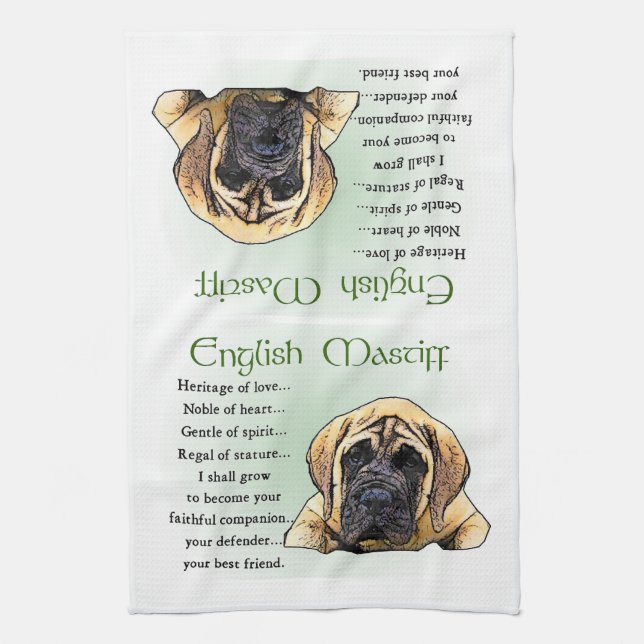 Heritage of Love English Mastiff Towel (Vertical)