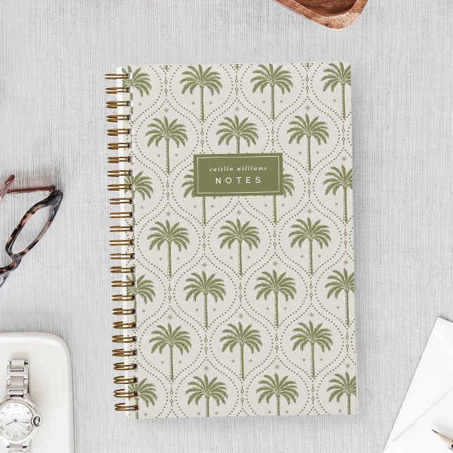Heritage Olive | Palm Trellis Personalized Notebook (Creator Uploaded)