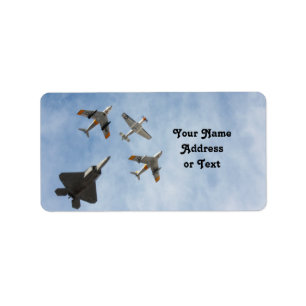 Heritage - P-51 Mustang,F-86-F Saber,F-22A Raptor Label