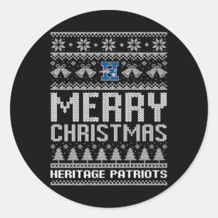 Heritage Patriots Logo Merry Christmas Ugly Sweate Classic Round Sticker