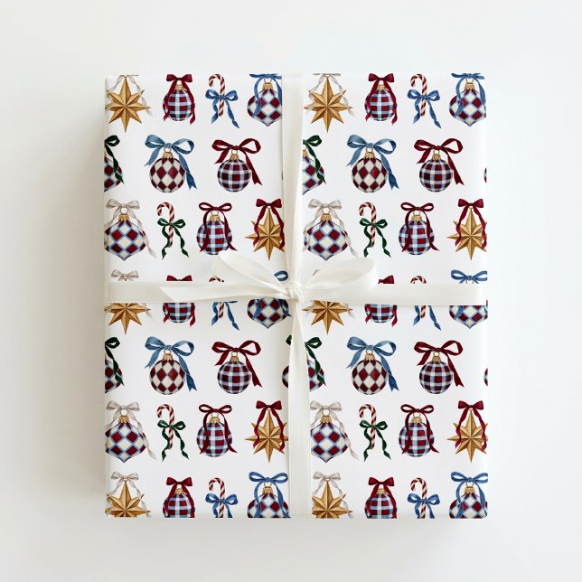 Heritage Pattern Baubles Christmas Wrapping Paper (Creator Uploaded)