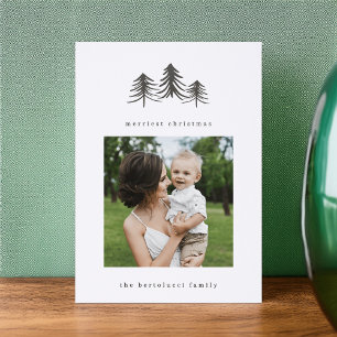 Heritage Pine Tree Christmas Letterpress Photo Cards