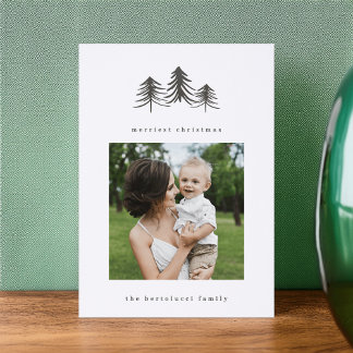 Heritage Pine Tree Christmas Letterpress Photo Cards