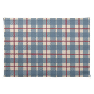 Heritage Plaid Striped Check Country French Blue Cloth Placemat