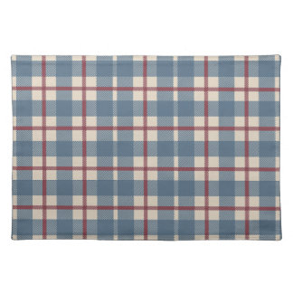 Heritage Plaid Striped Check Country French Blue Cloth Placemat