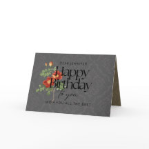 Heritage Primrose Elegant Custom Birthday Card
