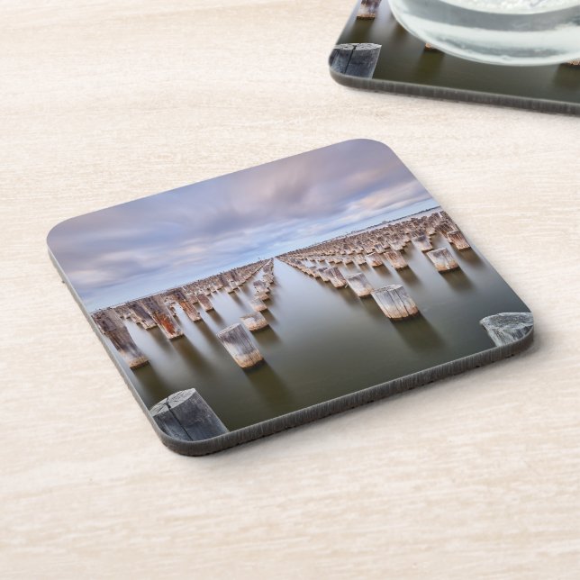 Heritage Princes Pier Beverage Coaster (Left Side)