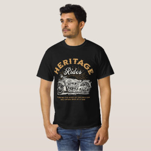 Heritage Rides Vintage Motorcycle Classic Biker T-Shirt