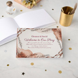 Heritage | Terracotta Wedding Guest Book Rustic