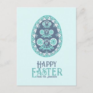 Heritage Turquoise Pysanka Ukraine Folk Easter  