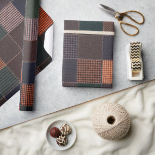 Heritage Tweed Plaid  Wrapping Paper