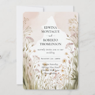 Heritage Wildflower Meadow Wedding Invitation